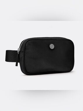 Tory Burch Black Nylon Wristlet Toiletry Pouch